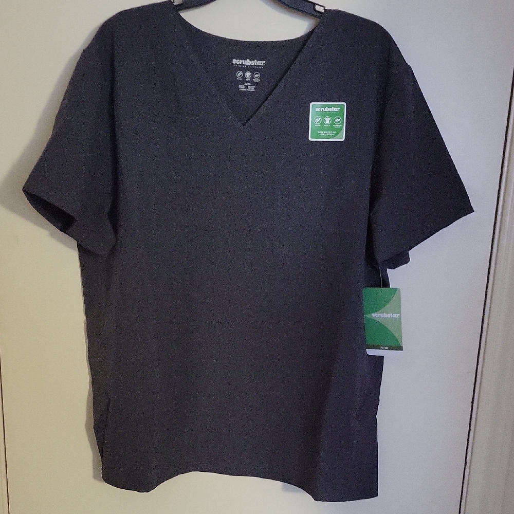 Scrubstar Unisex V-Neck Dark Grey Scrub Top   2